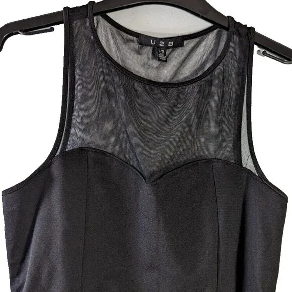 U 2 B Woman’s Mesh Top Black Tank Camisole Top Large (L) - Picture 6 of 8